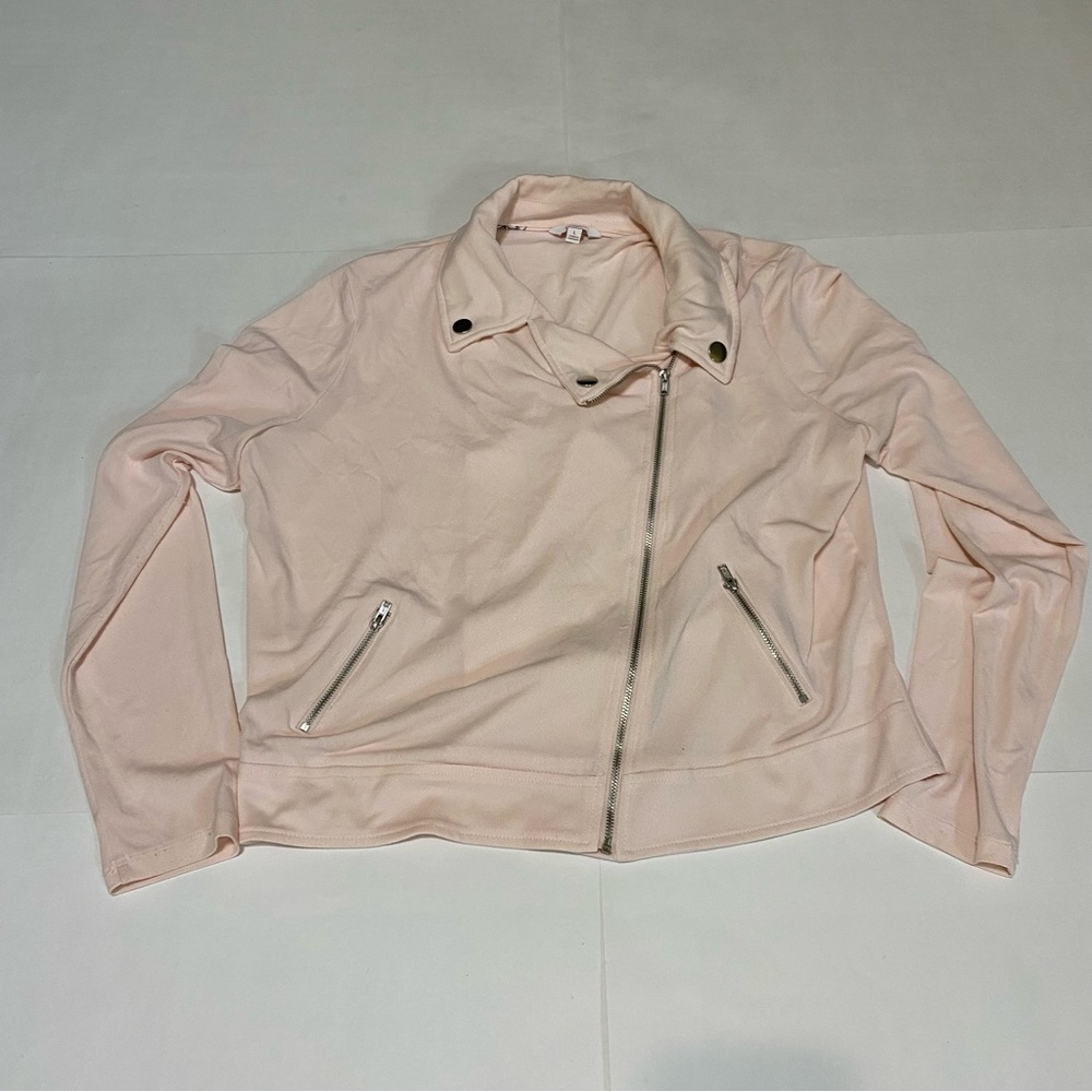 ❤️Candie's Pink Jacket with Collared Neckline and Long Sleeves